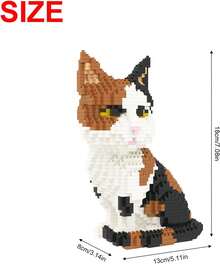 Larcele Micro Animal Bloques de Construcción Set, Mini Kit de Juguete de Ladrillos de Construcción de Bricolaje 1191 Piezas KLJM-05 (Gato, Modelo 1979) - Gato Scottish Fold - Ver 4