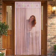 1PC Mosquito Proof Door Curtain, Self-Adhesive No Punching Lace Mesh Door Curtain, Universal Fit Cute Rabbit Ventilation Breathable Door Screen Curtain Summer Season - A - View 9