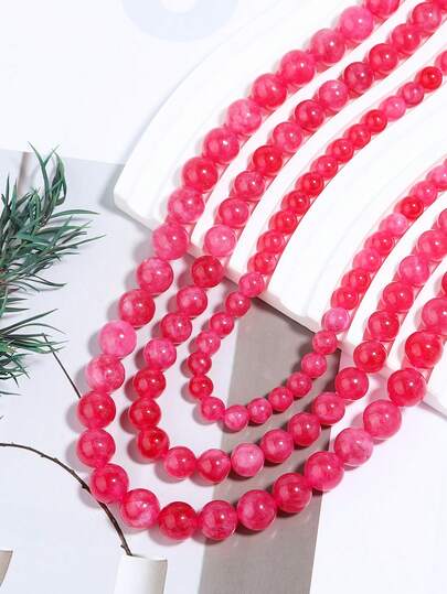 1 Strand Round Red Chalcedony Natural Stones Loose Beads For Jewelry Making Bracelet Necklace Diy Sewing Clothing Decoration Making 6 8 10mm