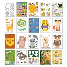 1 Pack 20-Page Sticky Paper Cutting Art Book (20*28cm/7.9"*11"), DIY Adhesive Paper-Craft Creation Kit - Multicolor - View 5