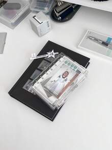 A7 Transparent Loose-Leaf Binder Notebook, Sticker Book, Blank Pages, Transparent Loose-Leaf Notebook, Sticker Notebook, Three-Fold Soft Cover Notebook, PVC Transparent Replaceable Pages, Large Capacity Portable Loose-Leaf Binder, Suitable For Photo Albums, DIY And Sticker Storage - A7 - View 7