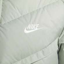 Nike Solid Color Zip-Up Hooded Stylish And Versatile Long-Sleeved Down Jacket For Men, Light Gray. - Light Grey - View 3