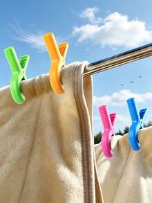 Windproof Chair Clips, Large Beach Towel Clips, Non-Slip Clips. Suitable For Pool Loungers, Cruise Ship Decks And Outdoor Use. Essential For Home, Camping And Travel, Also Can Be Used As Clothes Clips, Laundry Clips - Multicolor - View 1