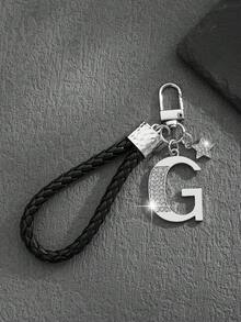 1pc Fashionable European & American Style Creative Versatile Premium English Letter Shaped Keychain Bag Charm, Suitable For Men & Women Car Key Bag Decoration And Holiday Gift - Silver - View 11