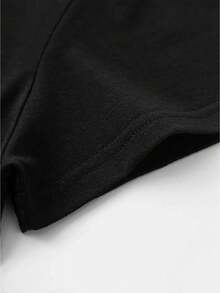 Women's T-Shirt - Relaxed Fit Women's T-Shirt With Round Neck And "Perfectly Imperfect" Print - Soft, Suitable For Casual Wear, Light Activities And Everyday Use - 黑色 - 查看 4