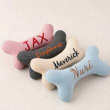 Personalized Bone Pet Toy, Customized Embroidered Dog Toy, Pet Name Toy, Gift For Pet Owners, New Puppy Gift, Gift For Dog Moms, Birthday Gift - Multicolor - View 4
