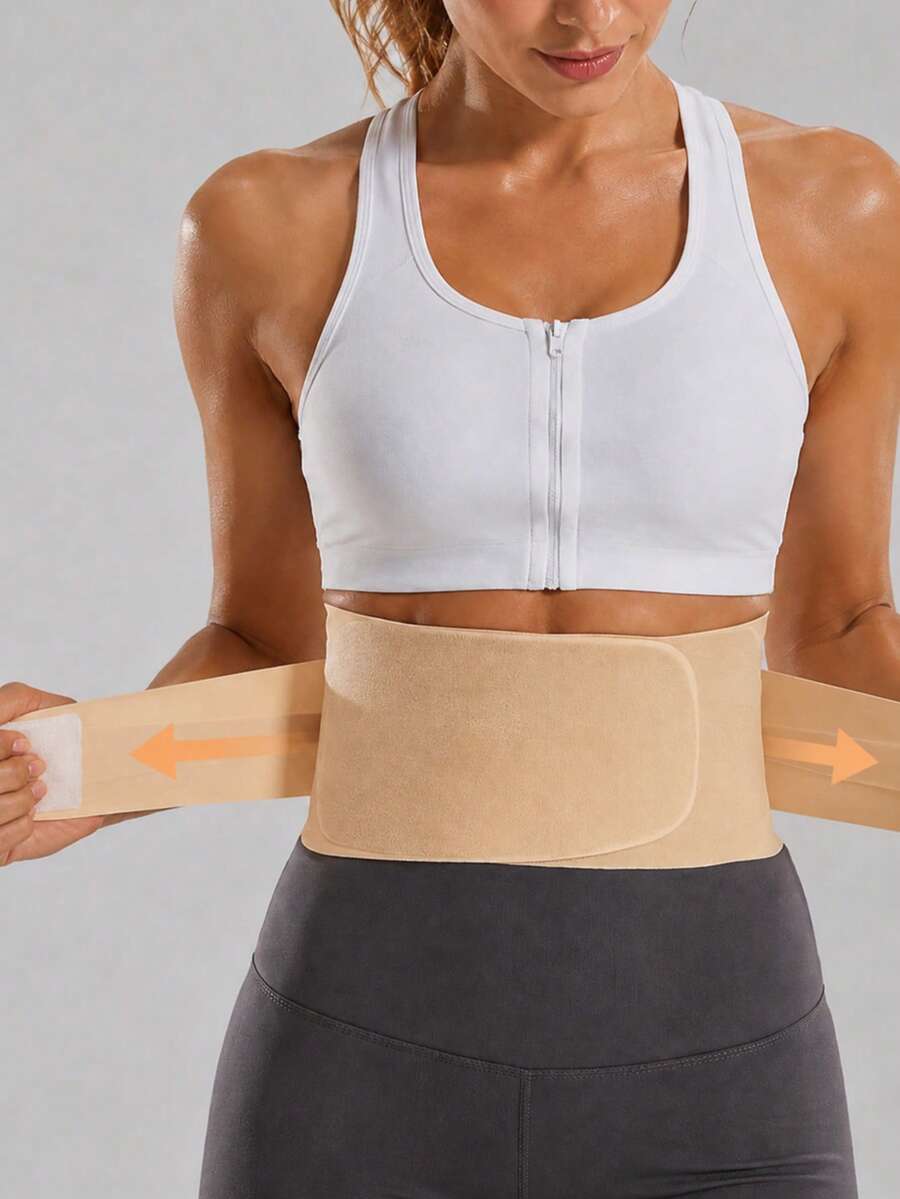 1pc Women's Sports Waist Support Belt, Comfortable Lightweight Ultra-Thin Lumbar Support Belt, Waist Support For Lumbar Disc, Waist Compression Belt, Yoga Training Belt, Suitable For Running, Fitness Equipment, Body Shaping, Entertainment Sports, Musical Instruments, Cycling, Ice And Snow Sports, Extreme Challenges, Hiking, Camping, Shooting Sports And Other Scenarios - Apricot - View 1