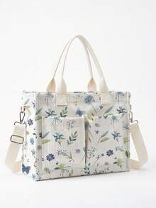 1pc Tote Bag Multi-Scenario Universal Extra Large Capacity Ultra Lightweight Portable Versatile Practical Floral Print Large Capacity Crossbody Mommy Bag Multi-Pocket Detachable Shoulder Strap 2026 New Daily Handbag - Multicolor - View 9