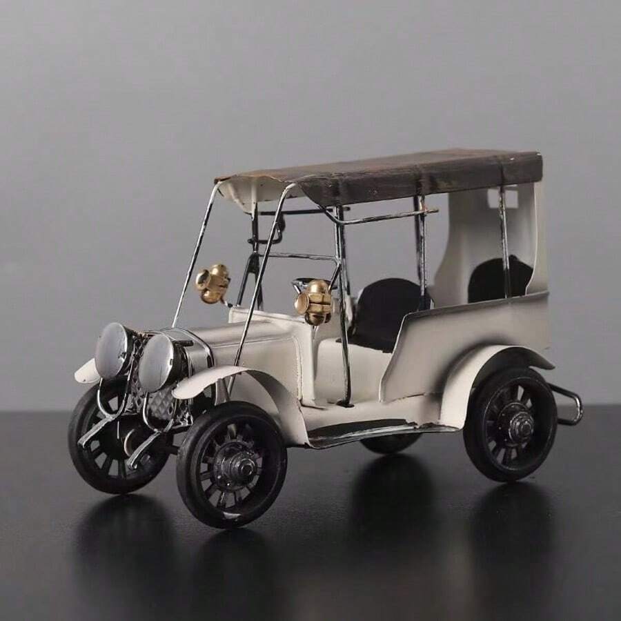 2D Flat Printed Acrylic European Vintage Car Model Ornament, Car Model Decorative Display Piece, Home Decor Ornament