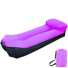 Lazy Inflatable Sofa Inflated Quickly Without Tools, Ergonomically Designed. Portable For Quickly Inflate. Device To Prevent Side Flips During Camping. For Outdoor Camping Inflatable Beds And Is A Must-Have Gift For Outdoor Enthusiasts. - Purple - View 2