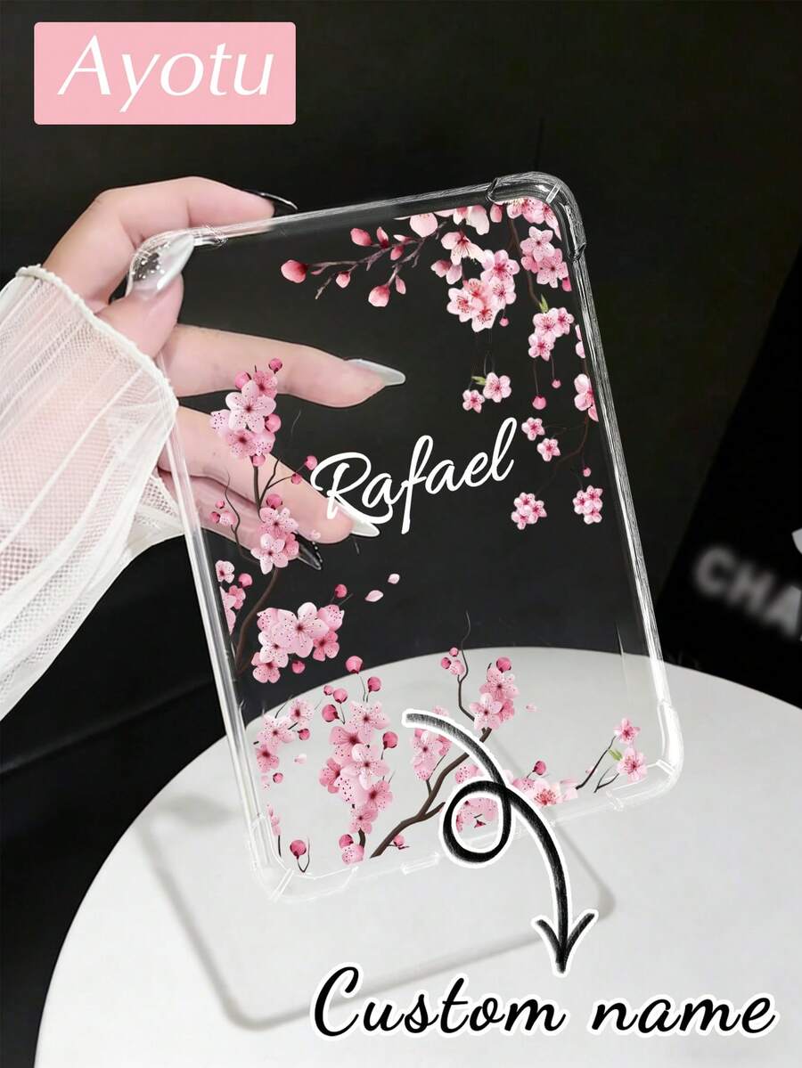 Ayotu Custom Sakura Pattern & Name Transparent Kindle Protective Case, Suitable For All-New Kindle Paperwhite 12th Generation (2024 Model, 7 Inch, Thin & Scratch-Resistant Silicone Back Cover Compatible With 6" All-New Kindle (11th Generation-2024/2022 Release, Compatible With Clara Colour, Clara Bw 6 Inch, Libra Colour 7 Inch