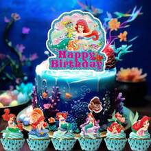 Hasbro 卡通新款公主美人魚生日派對蛋糕裝飾杯子蛋糕公主主題裝飾用品 - 查看 7
