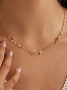 Collar con nombre personalizado, Collar con múltiples nombres personalizados, Collar con colgante de nombre personalizado de 1-4 letras, Collar con nombre personalizado de moda para mujer, Joyería de acero inoxidable, Joyería de verano, Regalo del Día de la Madre, Regalo de Ramadán, Regalo de accesorio de playa - Multicolor - Ver 8