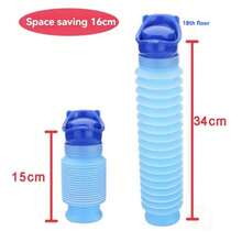 Botella de orina portátil plegable y telescópica de 750ML, a prueba de derrames y olores, contenedor de orina reutilizable de PP reforzado, inodoro de emergencia compacto y móvil perfecto para niños, adultos, ancianos, viajes por carretera, camping y uso en interiores, esencial para viajes en coche, - Multicolor - Ver 3