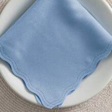 Fabric Napkin Set Of 50 Oxford Laser Finish - 天藍色 - 查看 2