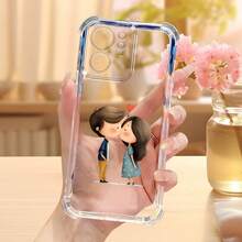 Expédition 24h depuis DE/FR/ES – Étui de Cadeau de Vacances en TPU Souple Anti-Chute aux 4 Coins avec Design Petit Couple Embrassant Frais pour iPhone 17 16 15 14 13 12 11 Pro Pro Max Plus & Galaxy A15 A16 A25 A35 A55 A56 & 13 14 15 Pro Ultra & Edge 40 40 Neo 50 50 Fusion 50 Pro 60 Fusion, Cadeau d'Anniversaire pour Couples Amoureux - Transparent - Voir 7