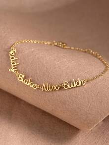 Customized Multi-Name Bracelet, Personalized Multi-Name Bracelet, Women's Bracelet, Personalized Name Chain Bracelet, Stainless Steel Jewelry, Exquisite Customized 1-3 Name Bracelet, Family Name Bracelet, Family Gift, Couple Gift - Multicolor - View 8