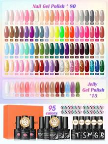 peacecolor Set Kutek Gel 100 Warna, Kutek Gel Musim Semi & Musim Panas Hijau Nude Transparan, Set Lengkap untuk Pemula dan Penggunaan di Rumah, Kutek Gel Tahan Lama dan Dapat Dilepas, Hadiah Liburan - MultiWarna - View 12
