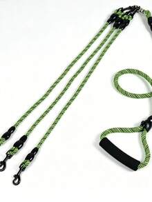 One-To-Two Dog Leash, Outdoor Double-Headed, Golden Retriever, Shiba Inu, Small, Medium, Large Dog P-Chain, Dog Walking P-Rope - Multicolor - View 8