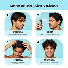 Spray de Sal Marina para Peinar y Dar Textura al Cabello - un Spray de Ondas de Playa de Fijación Fuerte Adecuado para Rizos Gruesos, Cabello Surf y Tipos de Cabello Comunes - Spray para el Cabello de Playa Sin Calor y Sin Alcohol, Cuidado del Cabello Surf, Textura Natural, Potenciador de Rizos - Negro - Ver 5