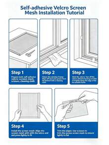 No-Drill Self-Adhesive Screen Window! High Transparency Invisible Mosquito Net, Rental Apartment Dormitory Self-Installation Tool, Breathable And Light-Blocking Free - White Mesh Window Screen With Black Trim - View 7