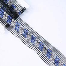 DIY Handmade Essential 3-Row Rhinestone Mesh Decorative Trim 1pc Shiny Diamond Chain Suitable For Clothing Hem, Cuff, Collar, Waistband, Shoe And Hat Decoration - Three-row Mesh Rhinestone - View 19