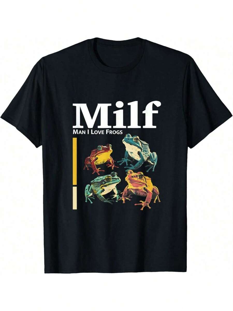Men's Funny T-Shirt Graphic T-Shirt For Men Red Hot Chili Peppers Men's Standard Classic Asterisk T-Shirt Unisex Soft Comfortable For All Seasons - Milf: Man I love frogs - 查看 1