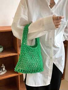 條紋圖案女款手提包，適合學生、度假、工作，可愛手提包，開學季、度假、日常使用 - 彩色 - 查看 10