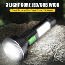 1pc 11-Mode Multi-Core Flashlight, Strong Magnetic Adsorption, With Battery Level Display, Type-C Charging LED/COB Work Light, Suitable For Outdoor Camping And Car Repair - Flashlight - View 8