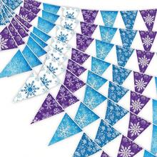1/3/5 Sets Winter Party Decorations Snowflake Bunting Snow Scene Paper Banners, For Winter Themed Birthday Party Decorations Supplies - Snowflake Triangle Flag - View 12