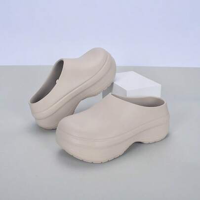 Men's Clog Chef Shoes Slippers, Casual Versatile Outdoor Wear, Couple Perforated Shoes, Thick Sole Slip-On Slouchy Mule Sandals, Beach Shoes, Breathable Casual Slippers