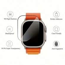 3pcs Tempered Glass Screen Protector For Apple Watch Ultra 3/Ultra 2/Ultra (49mm), Ultra-Clear, Thin Fit, Sensitive Touch, 9H Hardness, Scratch-Resistant - 3pcs, Transparent - View 4