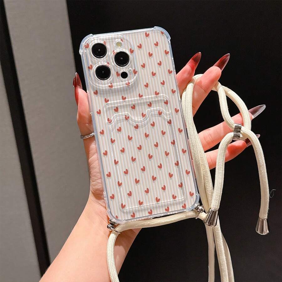 Transparent Card Slot Phone Case, Compatible With IPhone, Galaxy, Honor, , Tecnoo And More, Transparent Wallet-Style Silicone Back Cover, Shockproof, Waterproof, Anti-Drop, Anti-Scratch - Multicolor - View 1