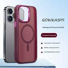 1 funda elegante para teléfono, no incluye cordón ni soporte.Funda para 17 16 15 14 13 12 11 Pro 14 15 16Plus Xsmax XR X XS 8Plus SE2020.Nueva funda protectora para teléfonoóvil, a prueba de golpes, mate, translúcida, con marco de lente galvanizado. - Rosa Fucsia - Ver 1