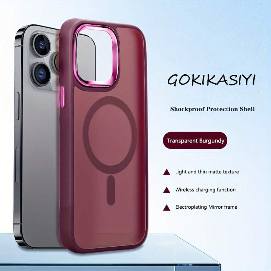 1 funda elegante para teléfono, no incluye cordón ni soporte.Funda para 17 16 15 14 13 12 11 Pro 14 15 16Plus Xsmax XR X XS 8Plus SE2020.Nueva funda protectora para teléfonoóvil, a prueba de golpes, mate, translúcida, con marco de lente galvanizado. - Rosa Fucsia - Ver 1