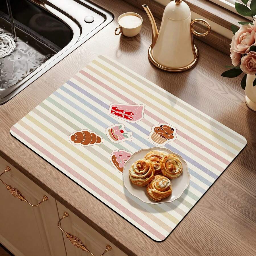 Alfombrilla de secado de platos de cocina, mantel individual, alfombrilla absorbente para encimera, almohadilla de secado de platos, alfombrilla de secado de cuencos y platos - color - Ver 1