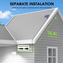 Luz de pared solar LED exterior de 5m con control remoto y sensor, reflector solar, luz de solar IP65 impermeable, adecuada para jardín, patio, entrada - 1 unidad - Ver 6