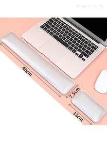 Soft Leather Keyboard Wrist Rest With Memory Foam, Easy Typing Pain Relief, Computer Laptop Home Office Keyboard Mouse Pad Set - View 3
