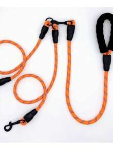 One-To-Two Dog Leash, Outdoor Double-Headed, Golden Retriever, Shiba Inu, Small, Medium, Large Dog P-Chain, Dog Walking P-Rope - Multicolor - View 9