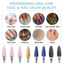8pcs Ceramic Nail File Head, Suitable For Nail Buffing And Polishing, Removing Nail Gel And Cuticles, 3/32 Handle, Suitable For Beginners And Professionals. - Multicolor - View 6
