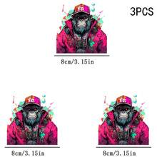 1/2/3PCS Streetwear Gorilla Heat Transfer, Hip Hop Pink Jacket Headphone Baseball Cap Graffiti Style Gorilla Pattern Heat Transfer, Vinyl Print, Heat Transfer Sticker, Iron-On Transfer Sticker Decal - Suitable For Pillows, DIY, Backpacks, T-Shirts, Canvas Bags, Hoodies, Jeans, T-Shirts, Clothing, Sewing Supplies - Multicolor - View 6