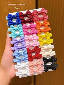 30pcs Colorful Sweet Bow Decor Hair Clips - Multicolor - View 1