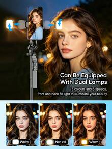 AXNEN 1800mm/70.87in Aluminum Selfie Stick Tripod With Bluetooth Remote,360° Rotation Phone Holder,Multifunctional Expansion Extendable Phone Stand,Tripod For Smartphone Light Camera, With All Ios & Android - View 7