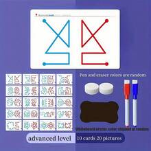 60 Reusable Whole Brain Training Cards, Hand-Eye Coordination Training Cards, Including 3 Difficulty Levels From Beginner To Advanced Challenge, Focus And Fine Motor Skill Development, Scientific Educational Material Pen And Chalkboard Eraser Random Color - A - View 11