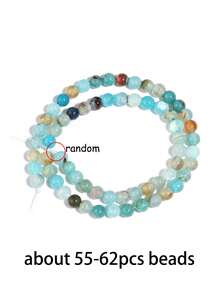 1 String Natural Aquamarines Dragon Pattern Agate Beads Energy Healing Gemstone Beads Diy Jewelry Making Suitable For Bracelets Necklaces 6 8 10mm - Mint Blue - View 9