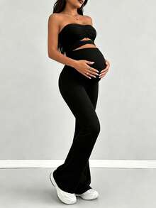 Jumpsuit Hamil Parara, Jumpsuit Hamil Hitam yang Nyaman dan Modis untuk Musim Panas - Hitam - View 8