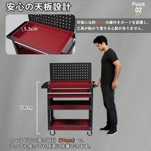 Tool Cabinet, Tool Wagon, Tool Cart, Rolling Cabinet, Steel Roller Cabinet, Handle, 150kg Weight Capacity, Hooks, DIY Drawers, Perforated Panel, Lock, Casters, New Arrival [Black] - A-black - View 10