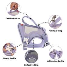 New Cat Tactical Harness Pet Tactical Vest With Soft Handle, Hook And Loop For DIY Patches, Anti-Lost Harness, Soft Mesh Adjustable Pet Vest Harness With Reflective Strip, Suitable For Large Cats And Small Dogs - Multicolor - View 11