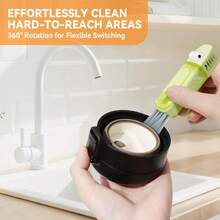 3-In-1 Cup Lid Gap Cleaning Brush Set, Multi-Function Bottle Cleaning Brush, Silicone Cup Lid Gap Cleaner, Home Kitchen Gap Cleaning Tool - A - View 6