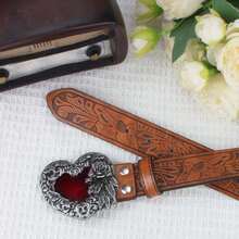 Minimalist Versatile Red Heart Rose Buckle Belt, Essential Gift - Multicolor - View 4
